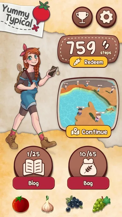Schermata di gioco di Yummy Typical